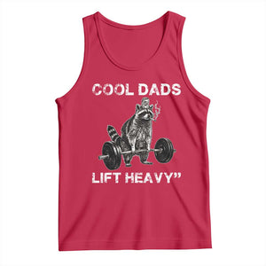 Cool Dads Lift Heavy Tank Top Gym Dad Raccoon TS14 Red Print Your Wear