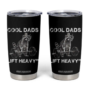 Cool Dads Lift Heavy Tumbler Cup Gym Dad Raccoon TS14 Black Print Your Wear
