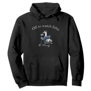 Off To Watch Fitba Hoodie Funny Scottish Goose Riding Scooter Football Fan