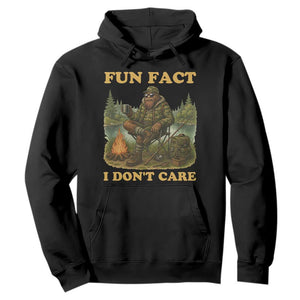 Funny Bigfoot Sarcastic Hoodie Fun Fact I Don Not Care Sasquatch Camping TS14 Black Print Your Wear