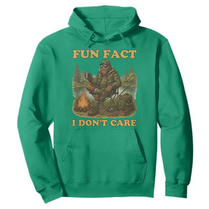 Funny Bigfoot Sarcastic Hoodie Fun Fact I Don Not Care Sasquatch Camping TS14 Irish Green Print Your Wear