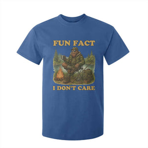 Funny Bigfoot Sarcastic T Shirt For Kid Fun Fact I Don Not Care Sasquatch Camping TS14 Royal Blue Print Your Wear