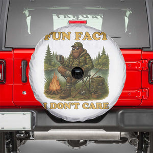 Funny Bigfoot Sarcastic Spare Tire Cover Fun Fact I Don Not Care Sasquatch Camping TS14 White Print Your Wear