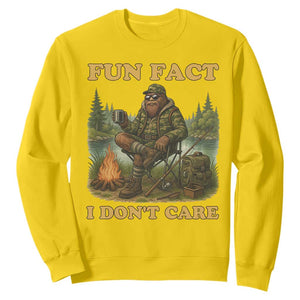 Funny Bigfoot Sarcastic Sweatshirt Fun Fact I Don Not Care Sasquatch Camping TS14 Daisy Print Your Wear