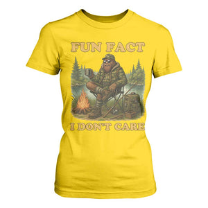 Funny Bigfoot Sarcastic T Shirt For Women Fun Fact I Don Not Care Sasquatch Camping TS14 Daisy Print Your Wear
