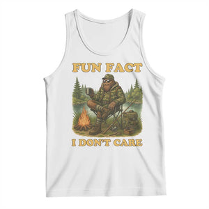 Funny Bigfoot Sarcastic Tank Top Fun Fact I Don Not Care Sasquatch Camping TS14 White Print Your Wear