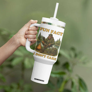 Funny Bigfoot Sarcastic Tumbler With Handle Fun Fact I Don Not Care Sasquatch Camping TS14 Print Your Wear