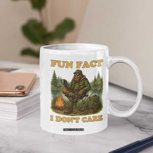 Funny Bigfoot Sarcastic Coffee Mug Fun Fact I Don Not Care Sasquatch Camping TS14 Print Your Wear