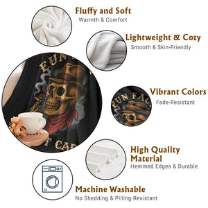 Funny Skull Sarcastic Throw Blanket Fun Fact I Don Not Care TS14 Print Your Wear