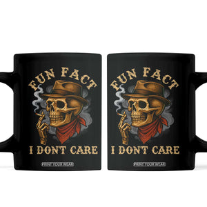Funny Skull Sarcastic Coffee Mug Fun Fact I Don Not Care TS14 Black Print Your Wear