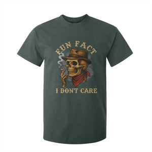 Funny Skull Sarcastic T Shirt For Kid Fun Fact I Don Not Care TS14 Dark Forest Green Print Your Wear