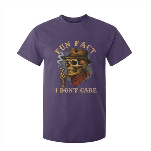 Funny Skull Sarcastic T Shirt For Kid Fun Fact I Don Not Care TS14 Purple Print Your Wear