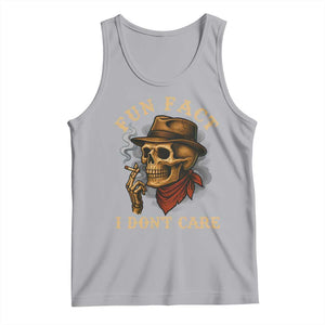 Funny Skull Sarcastic Tank Top Fun Fact I Don Not Care TS14 Athletic Heather Print Your Wear