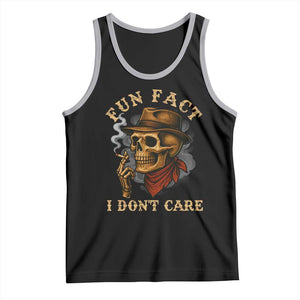 Funny Skull Sarcastic Tank Top Fun Fact I Don Not Care TS14 Black Athletic Heather Print Your Wear