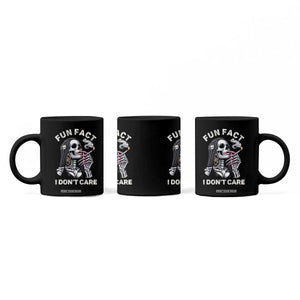 Funny Skeleton Smoking Coffee Mug Fun Fact I Don Not Care Sarcastic Women Skull TS14 Print Your Wear
