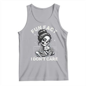 Funny Skeleton Sarcastic Tank Top Fun Fact I Don Not Care Cat Lover TS14 Athletic Heather Print Your Wear