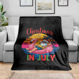 Funny Hawaiian Christmas Throw Blanket Santa Beach Tropical Xmas TS14 Print Your Wear