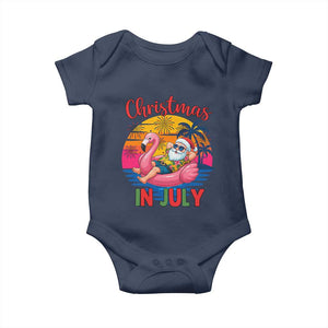 Funny Hawaiian Christmas Baby Onesie Santa Beach Tropical Xmas TS14 Navy Print Your Wear