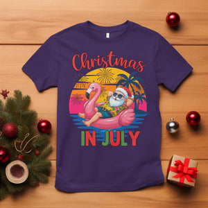 Funny Hawaiian Christmas T Shirt Santa Beach Tropical Xmas TS14 Purple Print Your Wear