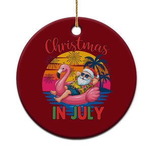 Funny Hawaiian Xmas Ceramic Ornament Santa Beach Tropical Xmas TS14 1pc Red Print Your Wear