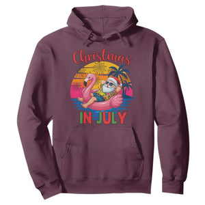 Funny Hawaiian Christmas Hoodie Santa Beach Tropical Xmas TS14 Maroon Print Your Wear