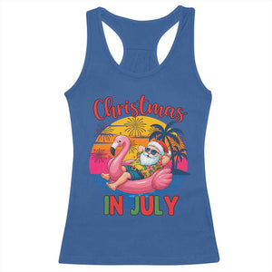 Funny Hawaiian Christmas Racerback Tank Top Santa Beach Tropical Xmas TS14 Royal Blue Print Your Wear