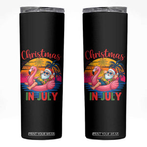 Funny Hawaiian Christmas Skinny Tumbler Santa Beach Tropical Xmas TS14 Black Print Your Wear