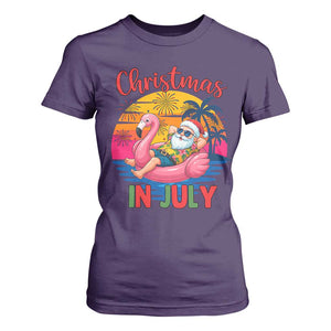 Funny Hawaiian Christmas T Shirt For Women Santa Beach Tropical Xmas TS14 Purple Print Your Wear