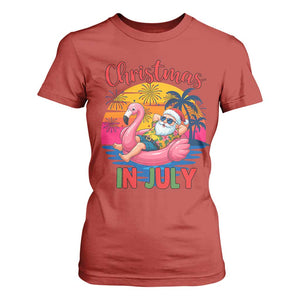 Funny Hawaiian Christmas T Shirt For Women Santa Beach Tropical Xmas TS14 Red Print Your Wear