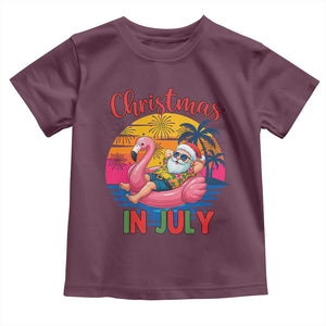 Funny Hawaiian Christmas Toddler T Shirt Santa Beach Tropical Xmas TS14 Maroon Print Your Wear