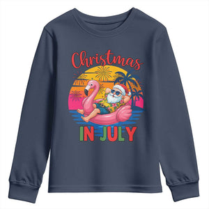 Funny Hawaiian Christmas Youth Sweatshirt Santa Beach Tropical Xmas TS14 Navy Print Your Wear