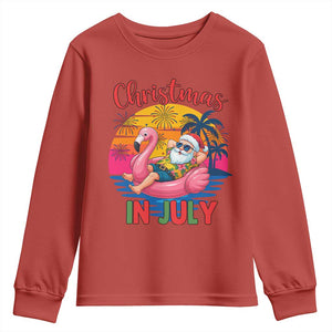 Funny Hawaiian Christmas Youth Sweatshirt Santa Beach Tropical Xmas TS14 Red Print Your Wear