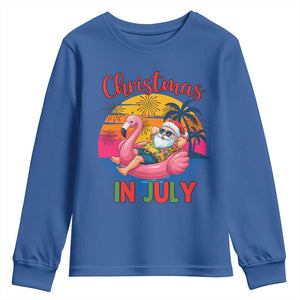 Funny Hawaiian Christmas Youth Sweatshirt Santa Beach Tropical Xmas TS14 Royal Blue Print Your Wear