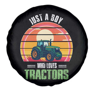 Funny Farmer Spare Tire Cover Just A Boy Who Loves Tractors TS14 Print Your Wear