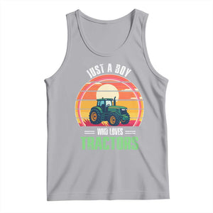 Funny Farmer Tank Top Just A Boy Who Loves Tractors TS14 Athletic Heather Print Your Wear