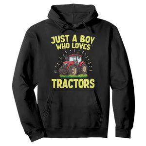 Funny Farming Tractor Hoodie Just A Boy Who Loves Tractors TS14 Black Print Your Wear