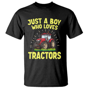 Funny Farming Tractor T Shirt Just A Boy Who Loves Tractors TS14 Black Print Your Wear