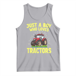 Funny Farming Tractor Tank Top Just A Boy Who Loves Tractors TS14 Athletic Heather Print Your Wear