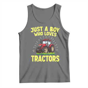 Funny Farming Tractor Tank Top Just A Boy Who Loves Tractors TS14 Black Heather Print Your Wear