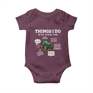 Funny Farmers Baby Onesie Things I Do In My Spare Time TS14 Maroon Print Your Wear
