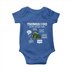 Funny Farmers Baby Onesie Things I Do In My Spare Time TS14 Royal Blue Print Your Wear