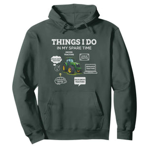 Funny Farmers Hoodie Things I Do In My Spare Time TS14 Dark Forest Green Print Your Wear