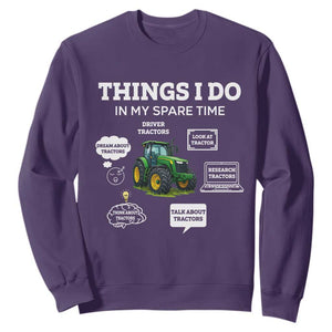 Funny Farmers Sweatshirt Things I Do In My Spare Time TS14 Purple Print Your Wear