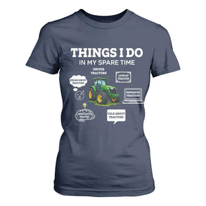 Funny Farmers T Shirt For Women Things I Do In My Spare Time TS14 Navy Print Your Wear