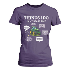 Funny Farmers T Shirt For Women Things I Do In My Spare Time TS14 Purple Print Your Wear