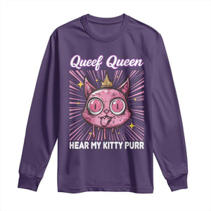 Queef Queen Cat Meme Long Sleeve Shirt Funny Inappropriate Adult Humor TS14 Purple Print Your Wear