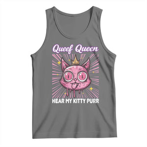 Queef Queen Cat Meme Tank Top Funny Inappropriate Adult Humor TS14 Black Heather Print Your Wear