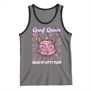 Queef Queen Cat Meme Tank Top Funny Inappropriate Adult Humor TS14 Deep Heather Black Print Your Wear
