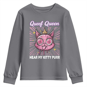 Queef Queen Cat Meme Youth Sweatshirt Funny Inappropriate Adult Humor TS14 Charcoal Print Your Wear