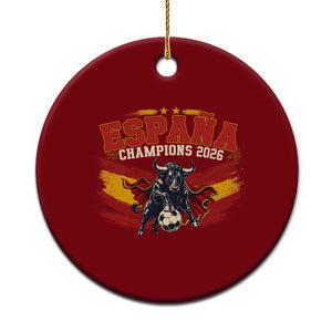 Spain Champions 2026 Ceramic Ornament Espana Soccer Fan Spanish Flag Bull